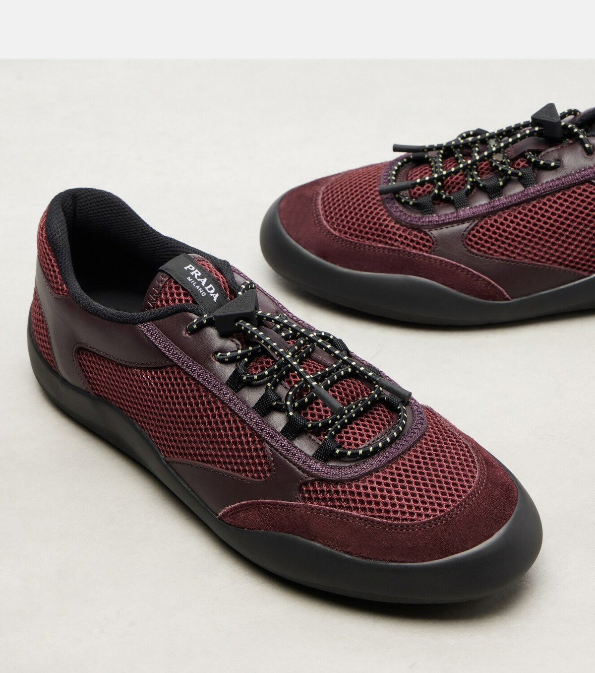 Prada Speedrock leather-trimmed sneakers