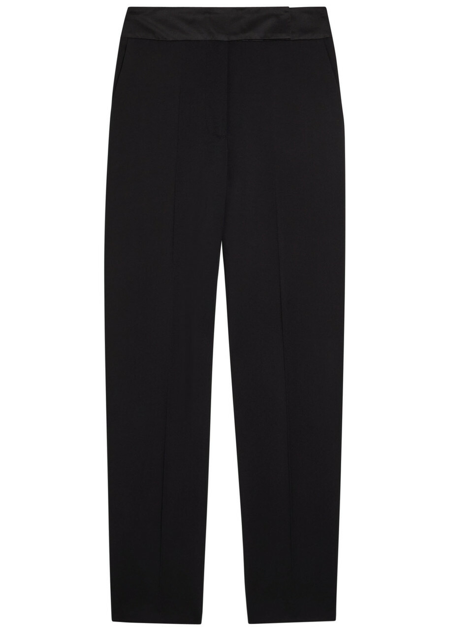 Joseph Aix Tapered Stretch-crepe Trousers Black