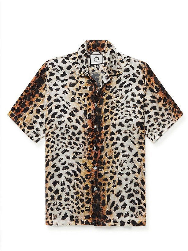 Photo: Endless Joy - Convertible-Collar Leopard-Print Silk-Satin Shirt - Animal print