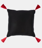 Les-Ottomans Peacock silk cushion by Matthew Williamson