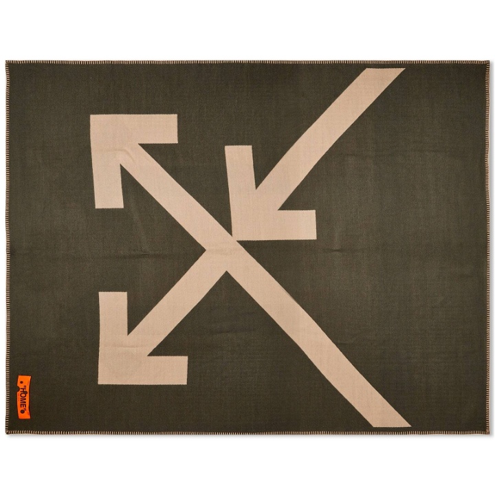 Photo: Off-White Arrow Logo Blanket in Powder