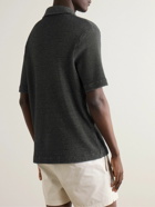 Mr P. - Waffle-Knit Cotton Polo Shirt - Black