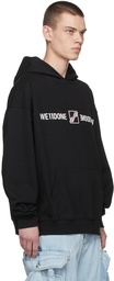 We11done Black Patched Mirror Logo Hoodie