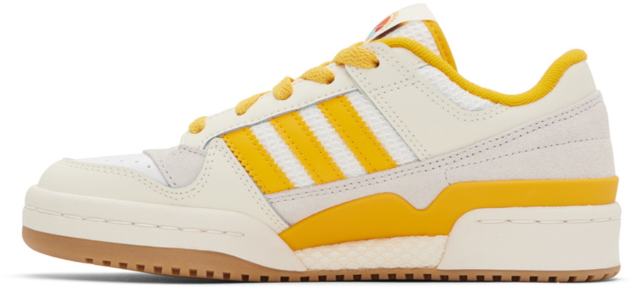 adidas Originals Off-White & Yellow Forum Low Sneakers