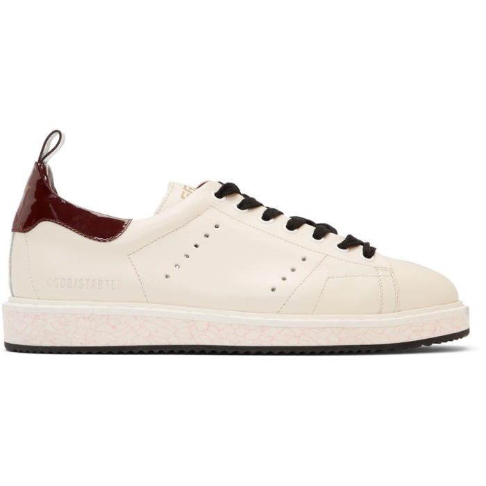 Photo: Golden Goose Off-White and Brown Starter Sneakers 
