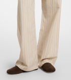 Maison Margiela Striped cotton wide-leg pants