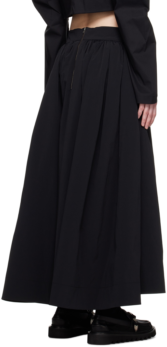 MINJUKIM Black Volume Wrap Midi Skirt