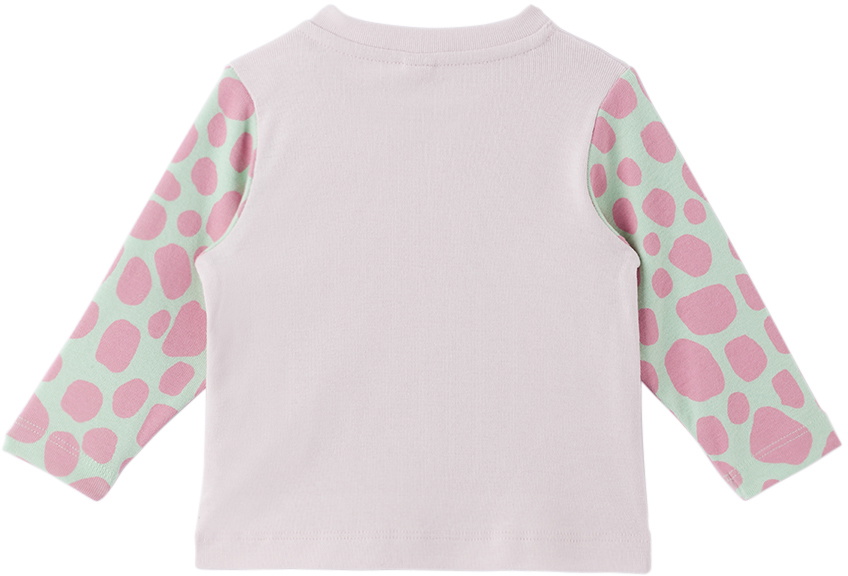 Stella McCartney Baby Pink Giraffe Long Sleeve T-Shirt