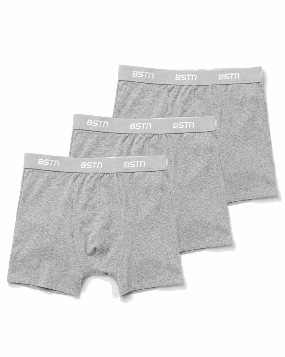Photo: Bstn Brand Bstn Boxershorts 3 Pack Grey - Mens - Boxers & Briefs