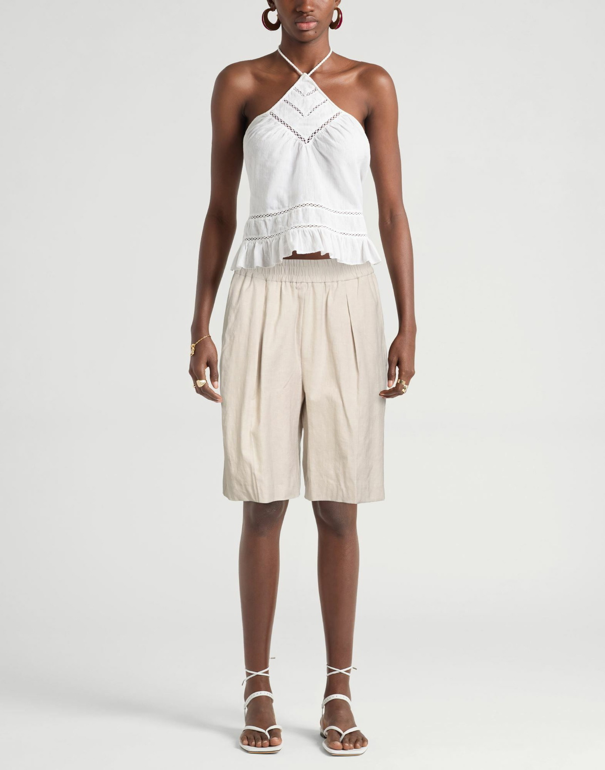 Samsøe Φ Samsøe Womens Shorts & Bermuda Shorts in Beige