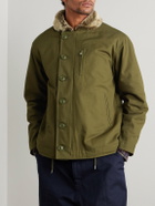 FrizmWORKS - Edgar Plush-Trimmed Cotton-Canvas Jacket - Green
