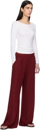 LESET White Pointelle Slim Fit Long Sleeve T-shirt