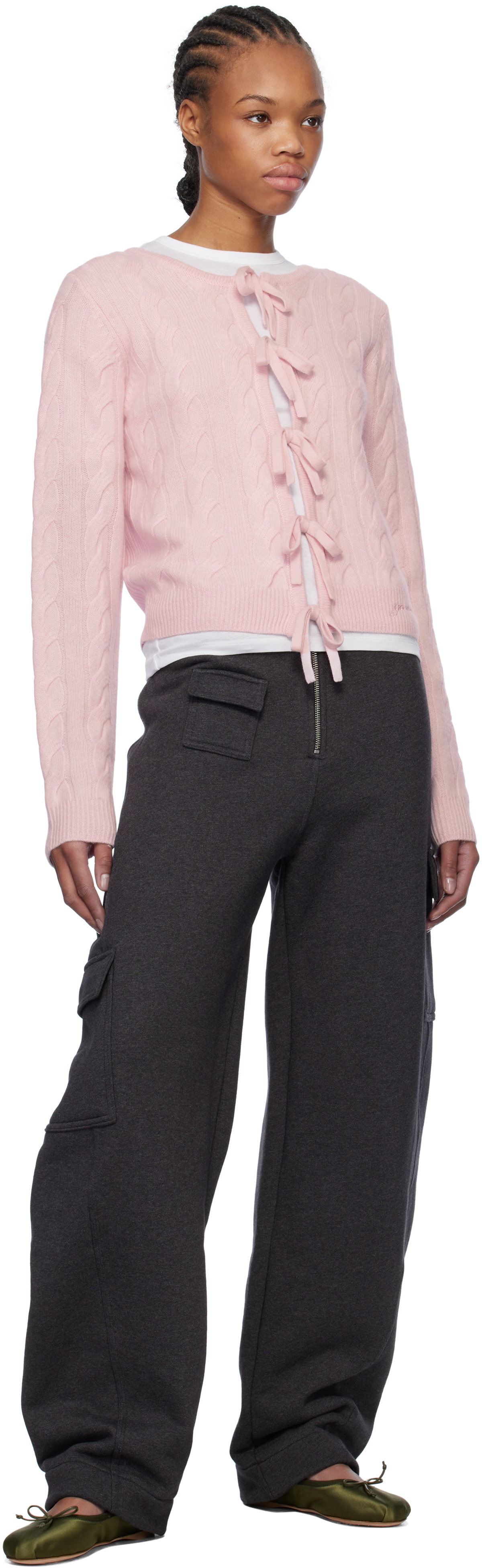 GANNI Gray Heavy Fleece Cargo Lounge Pants