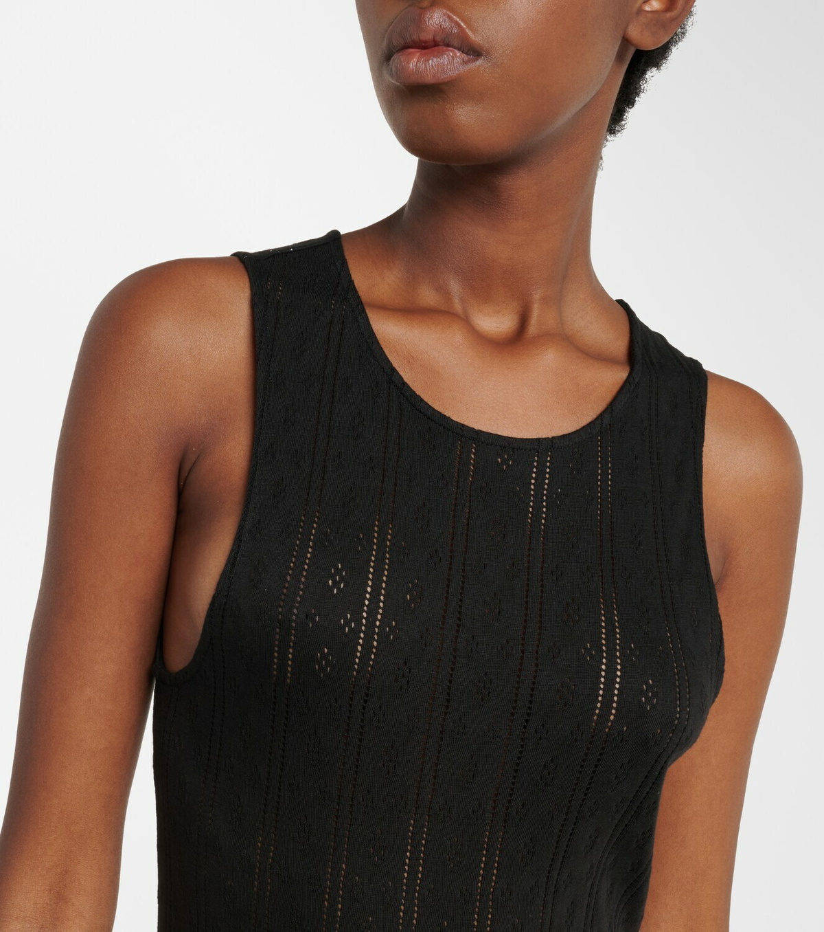 Loewe Paula's Ibiza pointelle cotton jersey maxi dress