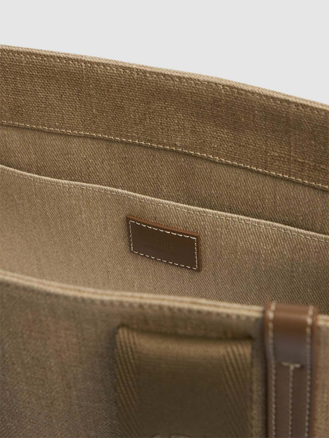 CHLOÉ Woody Linen Tote Bag