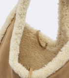 Alaïa One Piece shearling-lined suede shoulder bag