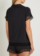 Eberjey Malou Lace-trim Jersey Pyjama set Black