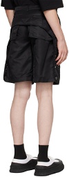System Black Quilted Shorts