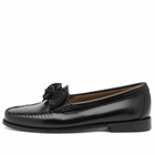 Bass Weejuns Women's Penny Flora Loafer in Black Leather