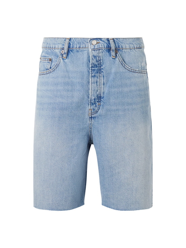 Photo: FRAME - Frayed Denim Shorts - Blue