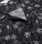 FRAME - Camp-Collar Printed Woven Shirt - Black
