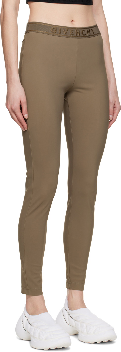 Givenchy Taupe Embroidered Leggings