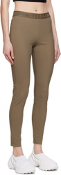 Givenchy Taupe Embroidered Leggings