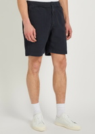 Wax London Kurt Crinkled Cotton and Linen-blend Shorts Navy