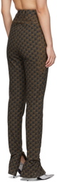 BONBOM Brown Monogram Slit Bottom Jeans
