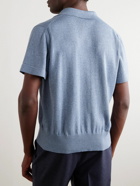 Stòffa - Mouliné Cotton Polo Shirt - Blue