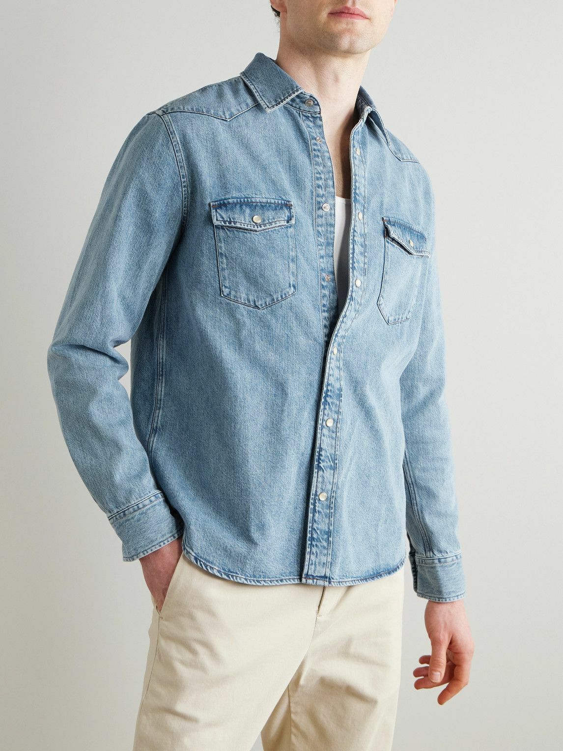 Mr P. - Denim Western Shirt - Blue
