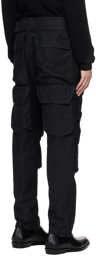 Dries Van Noten Black Garment-Dyed Cargo Pants