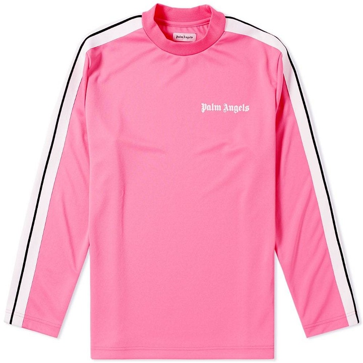 Photo: Palm Angels Long Sleeve Track Taping Tee Pink
