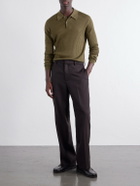 John Smedley - Hodson Ribbed Merino Wool Polo Shirt - Green