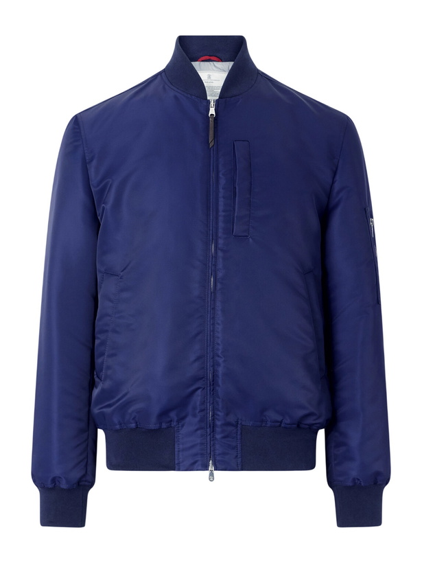 Photo: Brunello Cucinelli - Padded Shell Bomber Jacket - Blue