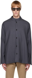 ZEGNA Gray Insulated Collar Shirt