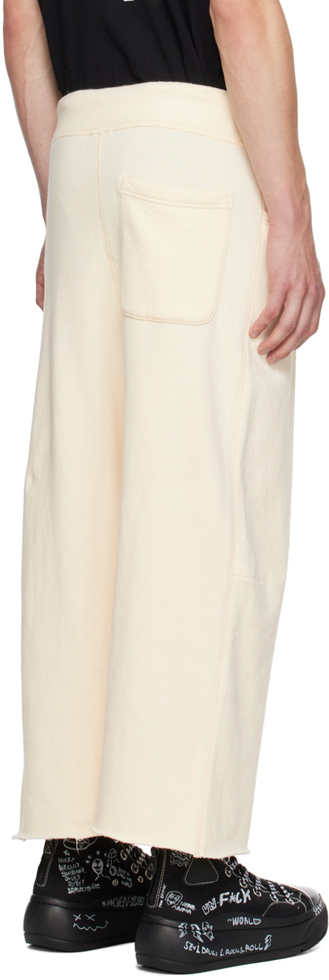R13 Off-White Cropped Pleated Sweatpants
