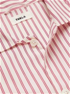 TEKLA - Striped Organic Cotton-Poplin Pyjama Shirt - Red