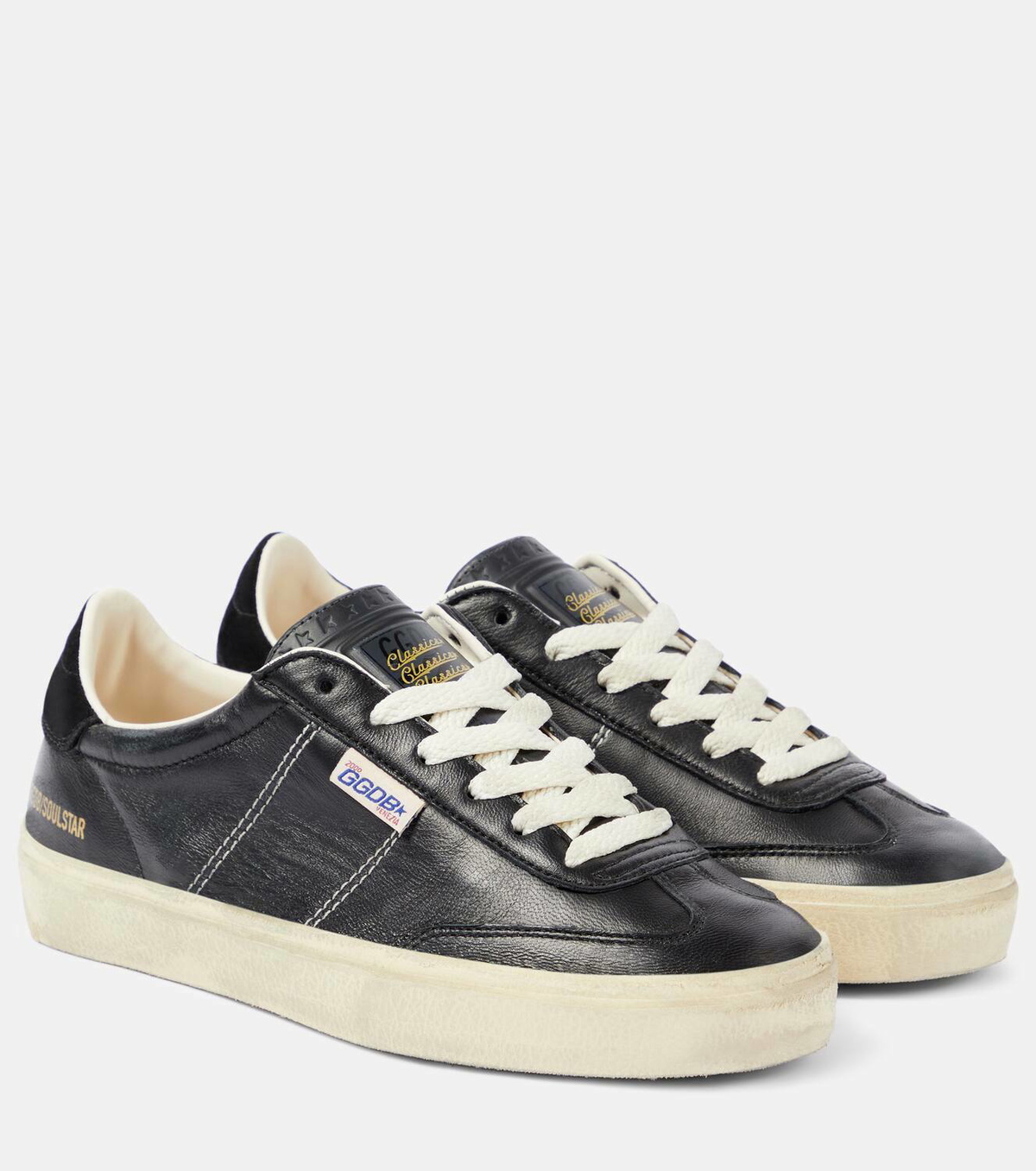 スニーカー Golden Goose Sneaker Soul-Star In Pelle GOLDEN GOOSE Soul-Star distressed leather-trimmed leopard