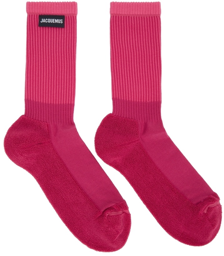 Photo: Jacquemus Pink La Montagne 'Les Chaussettes À L'Envers' Socks