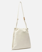Pinko Soft Leather Square Bag With Logo White+White Antique Gold