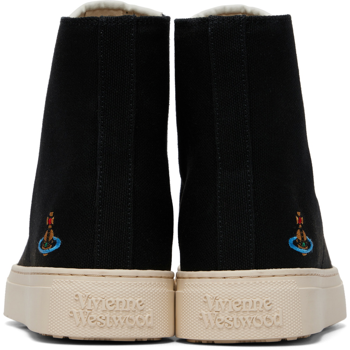Vivienne Westwood Black High Top Plimsoll Sneakers