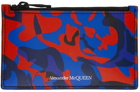 Alexander McQueen Blue & Red Skull Camo Card Holder