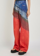 Gabriela Hearst Amoret Printed Barrel-leg Denim Jeans Red
