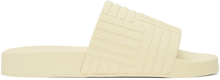 Photo: Bottega Veneta Off-White Rubber Slide Sandals