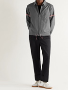 THOM BROWNE - Grosgrain-Trimmed Super 120s Wool-Twill Jacket - Gray - 1