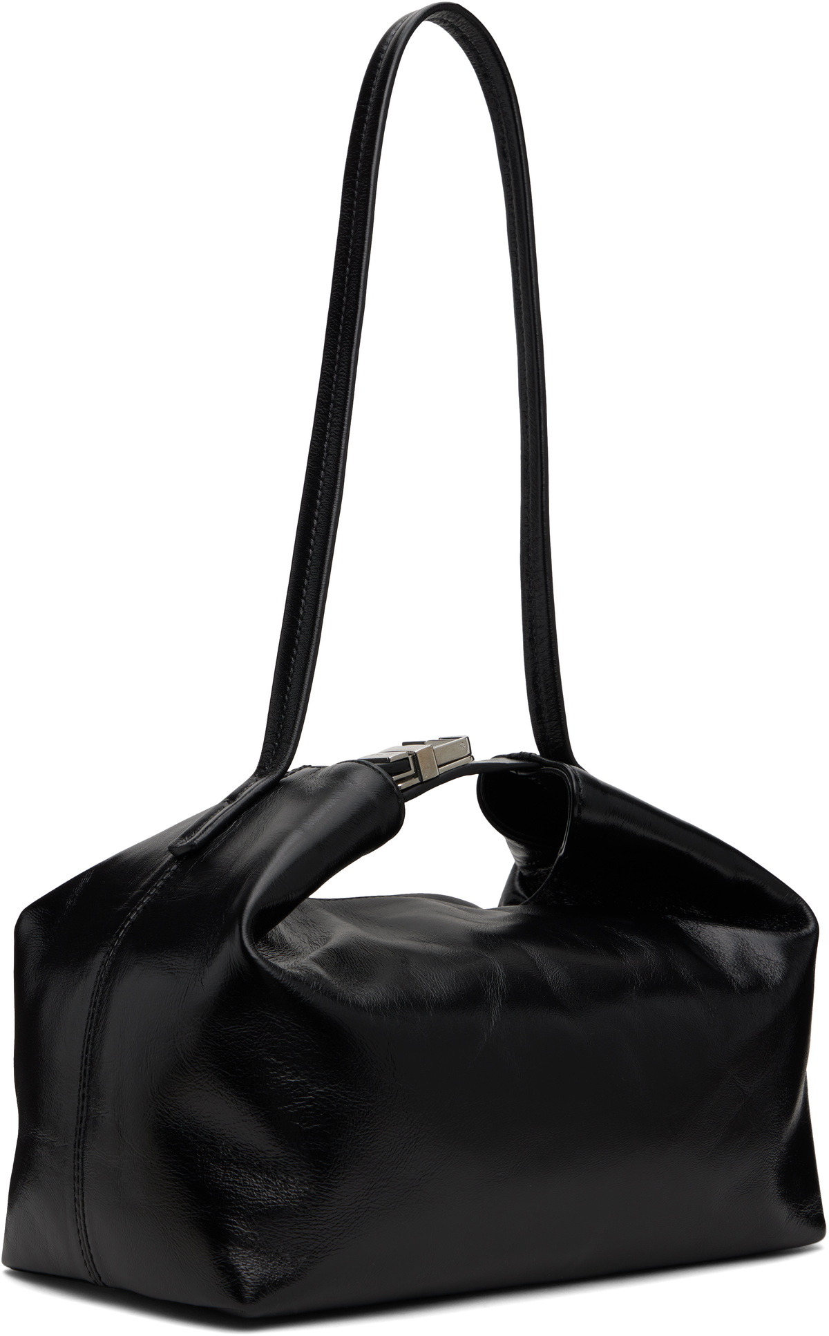 BY FAR Black Bea Creased Leather Bag