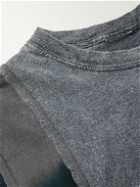 Needles - Asymmetric Patchwork Tie-Dyed Cotton-Jersey T-Shirt - Gray