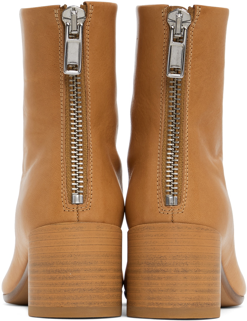 mm6 maison margiela khaki leather boots