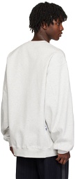 ADER error Gray Flocked Sweatshirt
